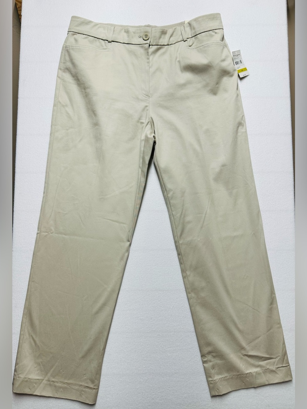 Studio Works Women’s Size 14 Straight‑Leg Khaki Pants 32” Inseam NWT